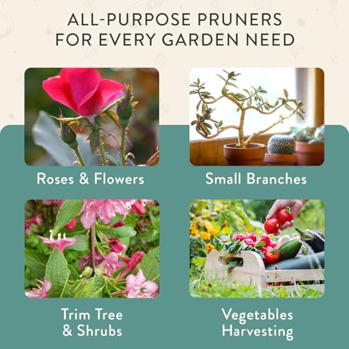 Modern Sprout Bypass Hand Pruners - Scissors - Gardening Tools - Ocean - color: Ocean
