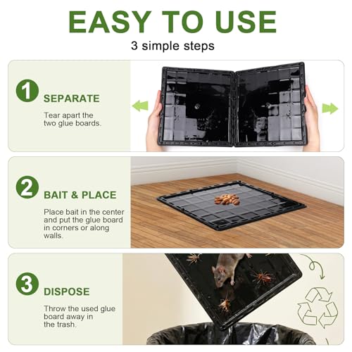 4 Pack Glue Traps for Mice 10.25" *10.87" Sticky Mouse Rats Traps for Home - size: 4Pack