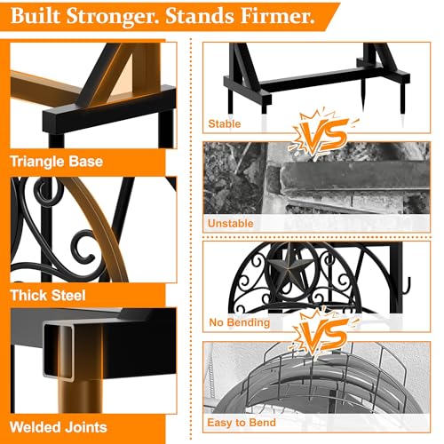 Detachable Heavy Duty Garden Hose Stand, Outdoor Water Hose Storage Rack - style: GoldStar_1