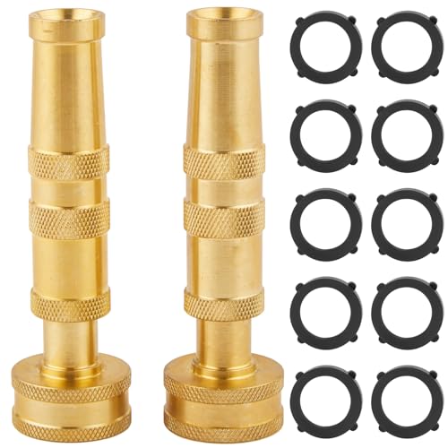Heavy Duty Brass Hose Nozzle-4'' Adjustable Twist Garden Hose Nozzles