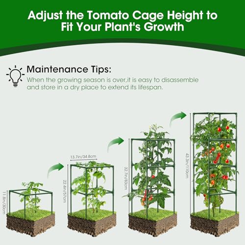 2 Pack Tomato Cage for Garden Support, 43 inch Tall Adjustable Plant Support Stakes, Tomato Trellis Extra Bold for Climbing Vegetables Plants Flowers - style: 2 Pack