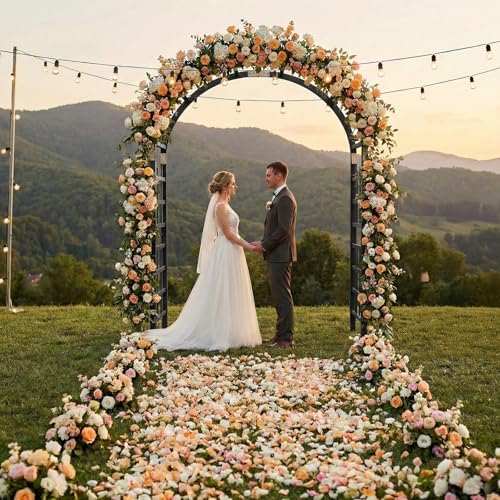 Outvita 7Ft Black Wooden Arbor Arch, Garden Trellis for Climbing Rose Vines - color: black