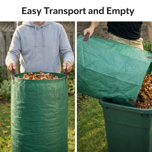 Gardzen 2 Pack 132 Gallon Yard Waste Bags Reusable Heavy Duty - size: 132 Gallon - 2 Pack