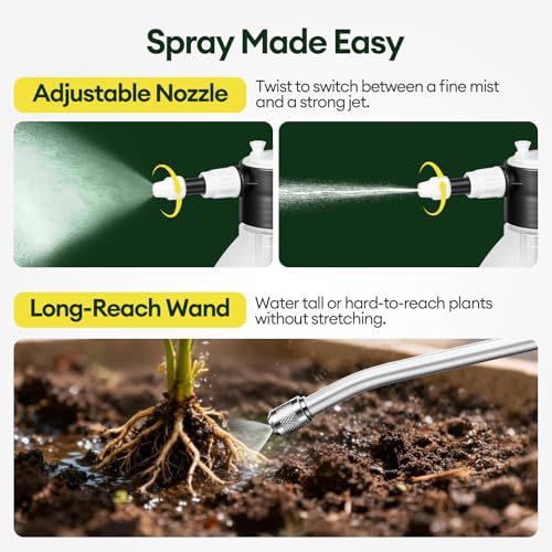 MAYGROVE 50oz Pump Sprayer, Hand Water Spray Bottle
