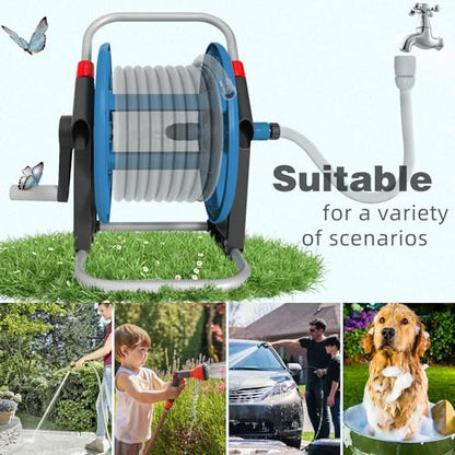Garden Water Hose Reel,Holds 50-60 Ft of 5/8" Hose - color: Blue 2