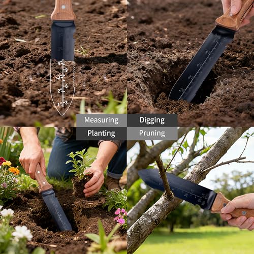 Hori Hori Garden Knife- Gardening Knife with Sheath Garden Tools Full Tang - size: 7.1"