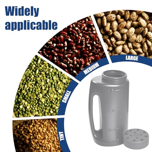 ZXJ Handheld Seed Shaker – Hand Spreader - 90oz Capacity Multi-Purpose Spreader for Fertilizer, Grass Seed, Ice Melt & Lawn Care - Grey - color: Gray