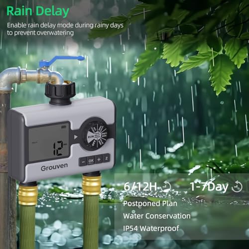 Garden Sprinkler Hose Timer Automatic Watering System 2 Outlet - style: 2 outlets