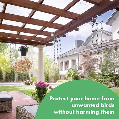Bird Deterrent - Bird Reflective Repellent Outdoor Devices - Bird Scare Devices - Window Reflector Deterrents - Wind Twisting Bird Scare Rods - Holographic Devices (12 inch, Set of 5)