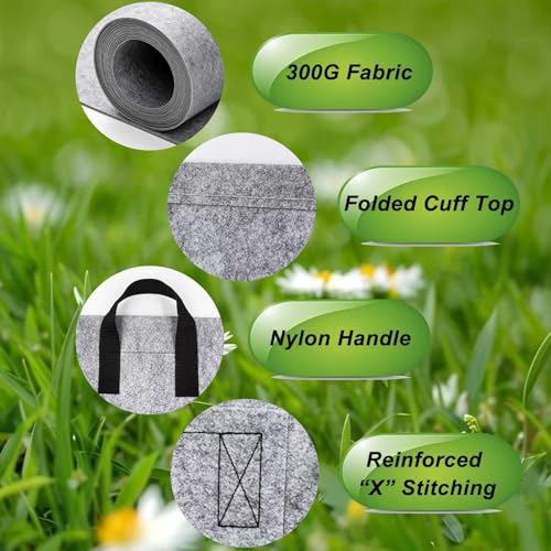 3 Gallon Grow Bags Set of 5,Thickened 300G Non-Woven Fabric Pots for Plants Outdoor - Reinforced Handles, Tear-Resistant Planter Pots Black Pot for Vegetables, Flowers, Gardening Supplies - size: 3 Gallons