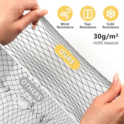 Bird Netting for Garden, 13 x 40 FT Bird Netting for Chicken Coop, Heavy Duty Garden Poultry Net Mesh with Ties and Staples for Fruit Trees Vegetables Against Birds, Deer, Squirrels