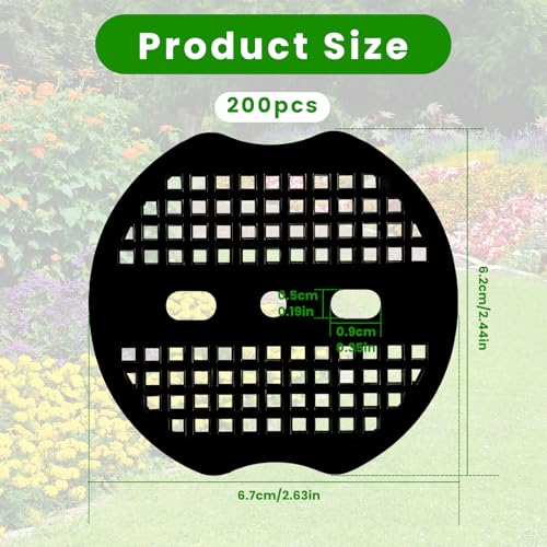 200 Pcs Garden Staples Plastic Buffer Washer, Landscape Stakes Pad Gasket, Weed Barrier Fabric Yard Pins Gasket, Garden Stakes Gasket for Gardens, Greenhouses, Lawns (black2) - color: Black2