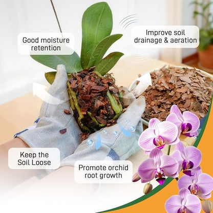 18qt Orchid Bark Horticultural Grade- Natural Mulch for Potted Plants, Root Development of Orchid Plants and Garden Soil Amendment Mix - size: 18 Quarts