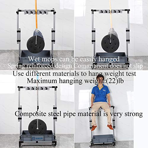 Broom And Mop Holder Put Wet Movable Floor-Mounted Mop Rack Floor Standing Cleaning Tool Cart Storage For Garden Garage Schools, Hospitals, Factories, Hotels,Property Companies - size: 10slots