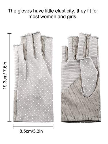 Maxdot Sun Gloves for Women UV Protection - color: Black and Gray