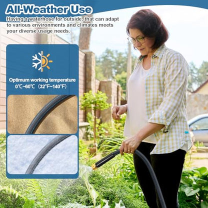 CXEZSIK Garden Hose 50FT Lightweight Non-Expanding Leak-Proof No-Knot Black - color: Black Blue, size: 50FT