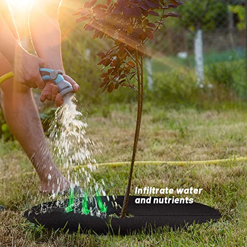 20.5" Non-Woven Tree Mulch Ring 8 Pack, Weed Barrier Mat,Degradable Tree Mulch Used to inhibit Weed Growth and Landscape Weed Control Plant Root Protection - color: Black- 8 Pack-20.5"