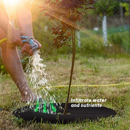 20.5" Non-Woven Tree Mulch Ring 8 Pack, Weed Barrier Mat,Degradable Tree Mulch Used to inhibit Weed Growth and Landscape Weed Control Plant Root Protection - color: Black- 8 Pack-20.5"