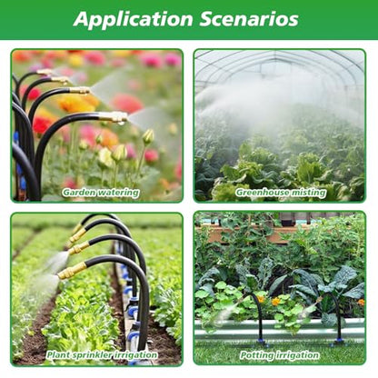 360° Adjustable Drip Irrigation System - Garden Watering System 33FT with 10 Nozzles, Drip Irrigation Kit for Garden, Yard, Lawn, Greenhouse, Plants, 5/16 inch Hose - size: 33FT
