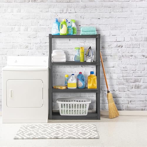 Sterilite 4 Shelf Unit, Heavy-Duty Plastic Utility Storage Rack, 2-Pack - size: 4 Shelf, style: 2 Pack