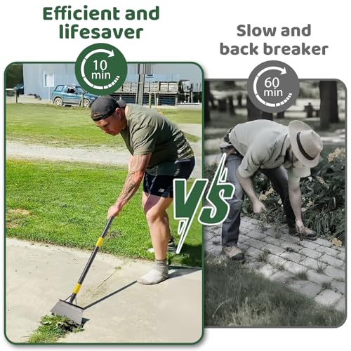 Garden Flat Shovel - Floor Scraper, 60" Multifunctional Garden Cleaning Shovels, Heavy Duty Floor Scrapers Long Handle,Metal Weeding Scraper for Lawn Edging, Snow Ice Removal,Snow Ice Scraper - size: 60"