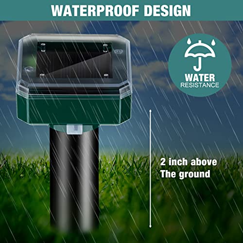 28 Pcs Solar Mole Repellent Ultrasonic Outdoor Deterrent Spikes,Square - color: Square