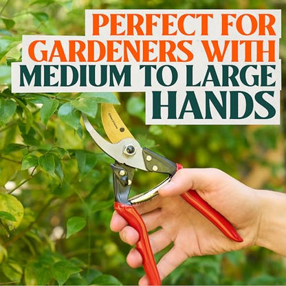 Haus & Garten ForgedPRO 8.75" Heavy Duty Professional Titanium Bypass Pruning Shears - Use As Pruners, Garden Shears, Handheld Pruning Shears For Gardening, Clippers, Garden Scissors, Pruner Tool - style: ForgedPRO