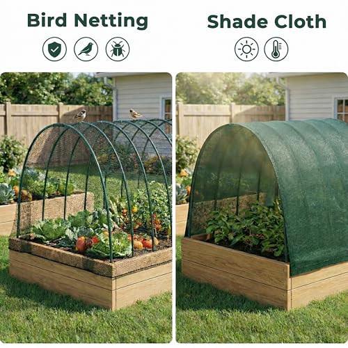 Gardzen Garden Hoops for Raised Beds - size: 17 ft x 6pcs