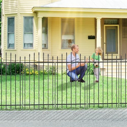 42” x 12’ No-Dig Metal Garden Fence with Stakes, Panels Fencing for Dogs - size: Roman Col 42″H x 12ft (6Panels)