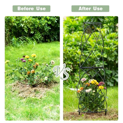 35-Inch Metal Trellis for Climbing Plants – Durable Garden Support - color: black-35"x10"