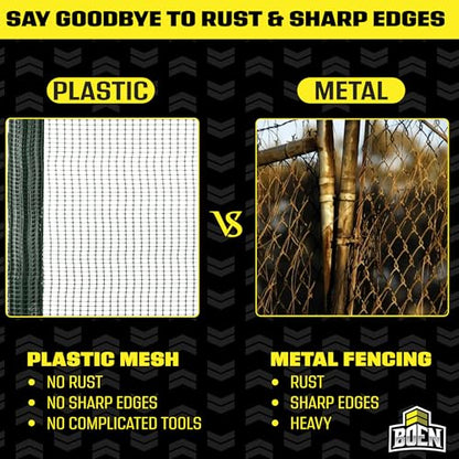 Plastic Garden Fence 4'x100' Green, Mesh Roll for Dog Deer Rabbit Barrier - color: Green, size: 4' x 100'