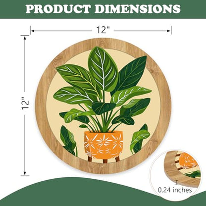 Boho Vintage Potted Plant Front Door Sign, Retro Tropical Calathea