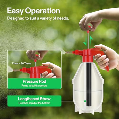 VIVOSUN 27oz Pump Sprayer, Handheld Garden Water Sprayer Bottle (Pack of 2) - color: Red, size: 27oz (Pack of 2)