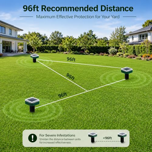 Tirgo Mole Repellent Solar Powered Ultrasonic Snake Repeller for Yard 4 Pcs