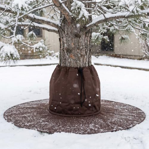 Adnee 2Pcs Palm Tree Root Protectors, 3-Layer Winter Tree Root Frost Covers - color: Coffee