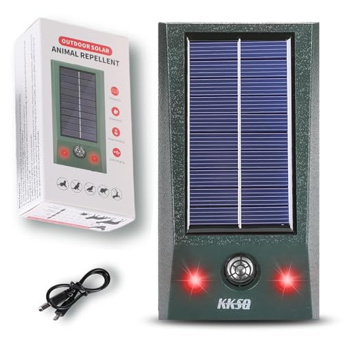 Wall-Mounted Solar Ultrasonic Animal Repellent Indoor Outdoor