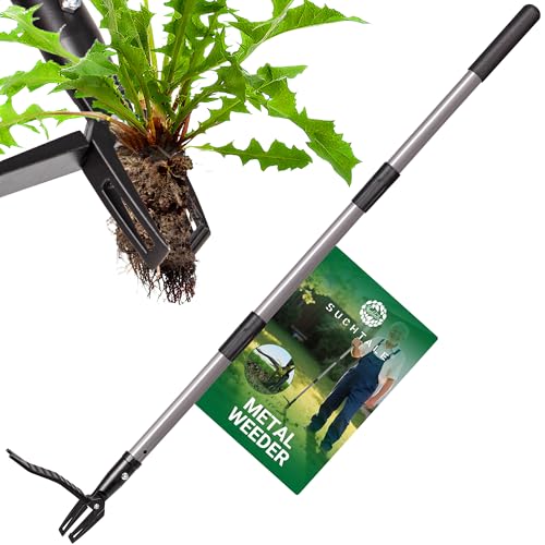 Suchtale 46" Stand Up Weed Puller Tool, Heavy-Duty Metal Claw Weeder