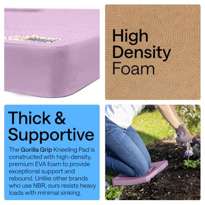 GORILLA GRIP® Extra Thick Foam Kneeling Pad for Gardening, 17.5x11 Purple - color: Purple