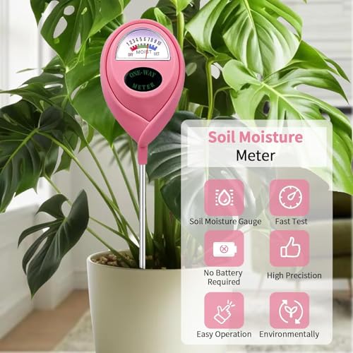 MEPHILIMIA® Pink Soil Moisture Meter for Pot, Moisture Meter for Plants and Indoor Plants, Simply Read the Moisture of the Soil Directly to the Soil, Premium Watering Indicator 2 Pcs