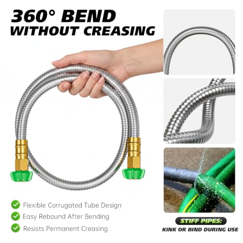 Short Garden Hose 2 ft, Female to Female Connector, Water Hose for Reel - size: 2FT