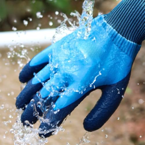 Gardening Gloves, Thorn Proof Work Gloves with Rubber Palm, Water Resistant Safety Gloves for Yard Work, Rose Pruning & Planting, Durable & Breathable, 1 Pair