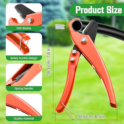 Feekoon Drip Irrigation Hole Punch Tool, 2 in 1 Drip Tubing Punch and Fitting Insertion Tool for 1/4 Inch Emitters, 16 20 25mm PE Pipe, Garden Repair(Orange,115 Irrigation Plugs) - color: Orange