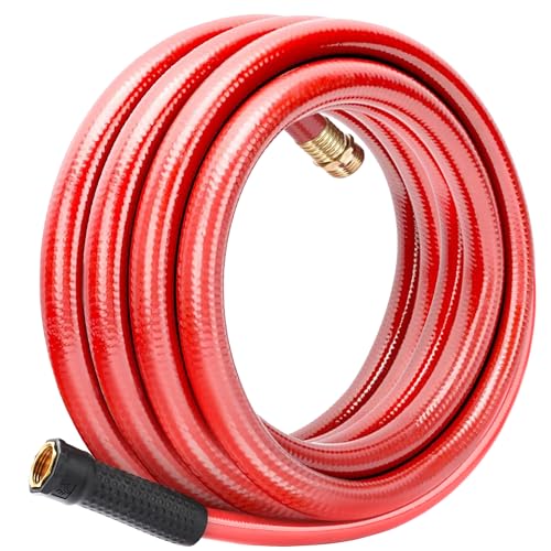 25 ft Heavy Duty 3/4” Red Garden Hose, Solution4Patio, Male/Female Fittings - size: 3/4 in. x 25 ft.
