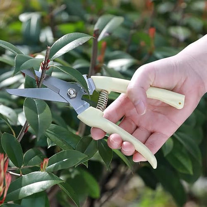 2 PACK Pruning Shears, Stainless Steel Garden Shears, Sharp Handhled Gardening Scissors, Bypass & Straight Blade Garden Clippers for Plants, Flowers, Fruits Trees, Gardening Gifts -Blue - color: Blue