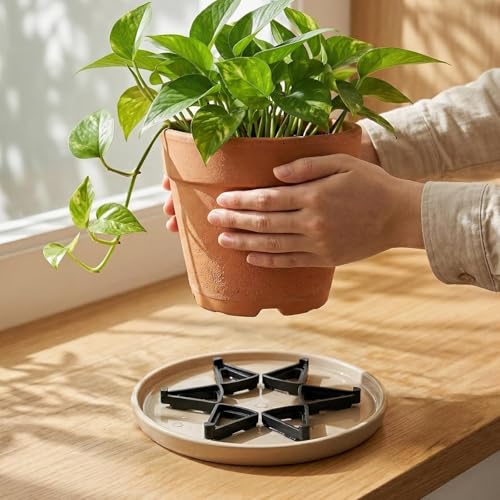 Elsjoy 60 Pack Pot Feet for Outdoor & Indoor Planters, Garden Plant Pot Risers Flower Pot Lifter, Planter Pot Support Feet for Drainage