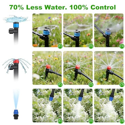 250FT Drip Irrigation System Kit New Quick-Connect, Automatic Garden Watering Misting System for Greenhouse, Yard, Lawn, Plant with 5/16 inch Hose 1/4 inch Distribution Tubing and Accessories - size: 250FT