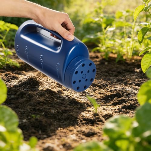ZXJ Handheld Seed Shaker – Hand Spreader - 90oz Capacity Multi-Purpose Spreader for Fertilizer, Grass Seed, Ice Melt & Lawn Care - Blue - color: Blue