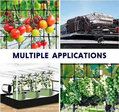 Simple Deluxe Elastic Trellis Netting for 4x4', Heavy Duty Elastic Plant with Hooks, Flexible Hydroponics Support for Grow Tent, Gardening, Climbing Plants, 1 Pack, Black