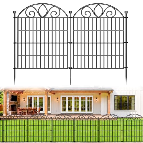No Dig Garden Fence Outdoor for Yard, 10 Panels - size: 28 in(H) X 19.6 ft(L)