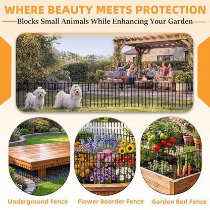 Heavy-Duty Garden Animal Barrier Fence - 3.75mm Thick, 1.2" Small Gap, 10 Pack Rustproof No Dig Panels for Yard, Garden, Dogs, Cats, Rabbits, Flower Beds,Patio, Deck, Vegetable Beds, Outdoor Enclosure - size: 10.83 ft(L) X 13 in(H), 10 Pack